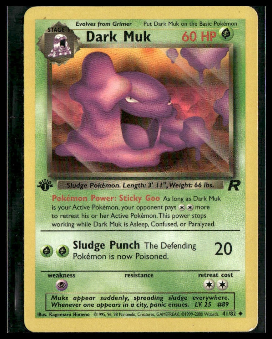 Dark Muk #41/82 1st Edition Team Rocket LP