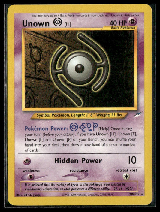 Unown [H] #028/105 Neo Destiny LP