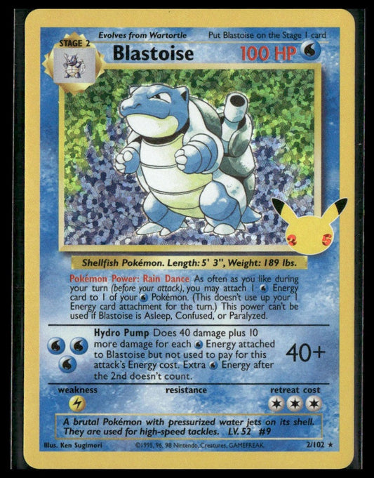 Blastoise #2/102 Celebrations: Classic Collection NM