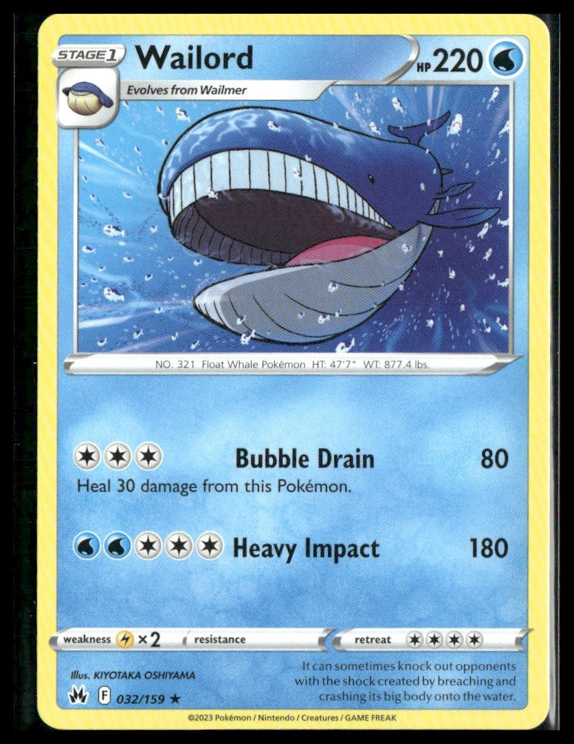 Wailord #032/159 Crown Zenith NM