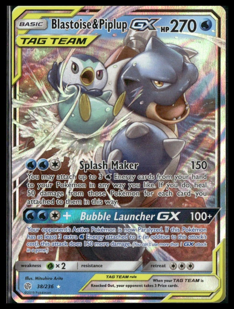 Blastoise & Piplup GX #38/236 SM - Cosmic Eclipse LP