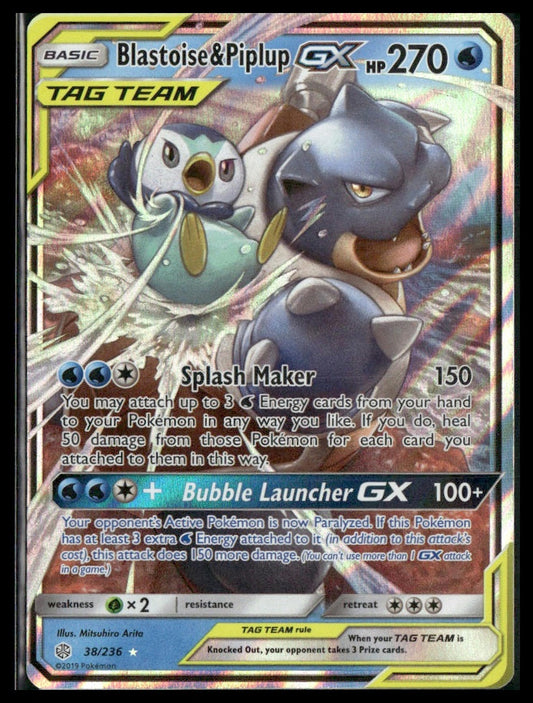 Blastoise & Piplup GX #38/236 SM - Cosmic Eclipse LP
