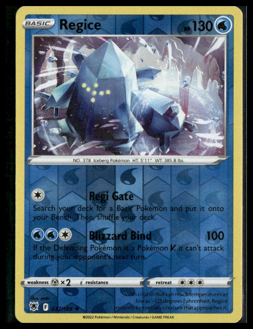 Regice #037/189 Reverse Holo Astral Radiance NM