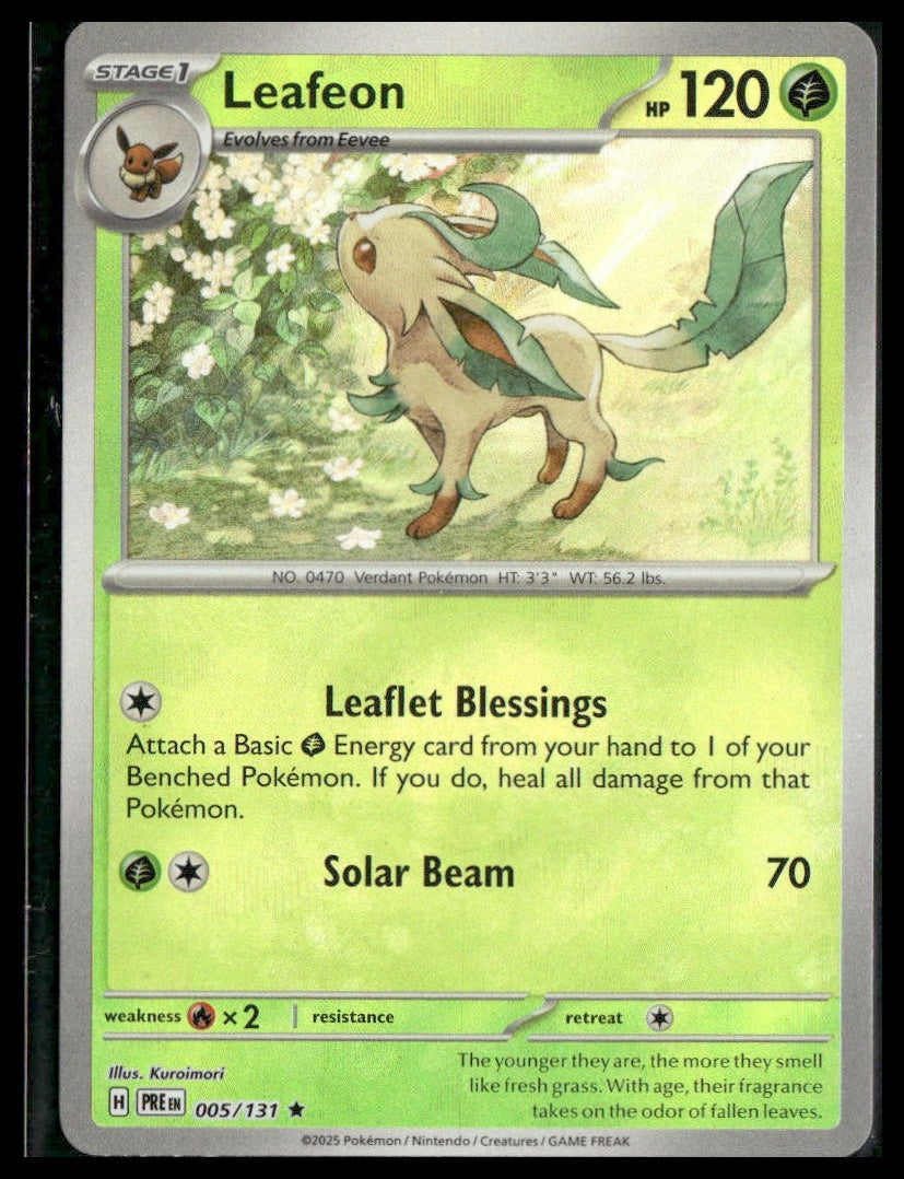 Leafeon #5/131 Master Ball Prismatic Evolutions NM