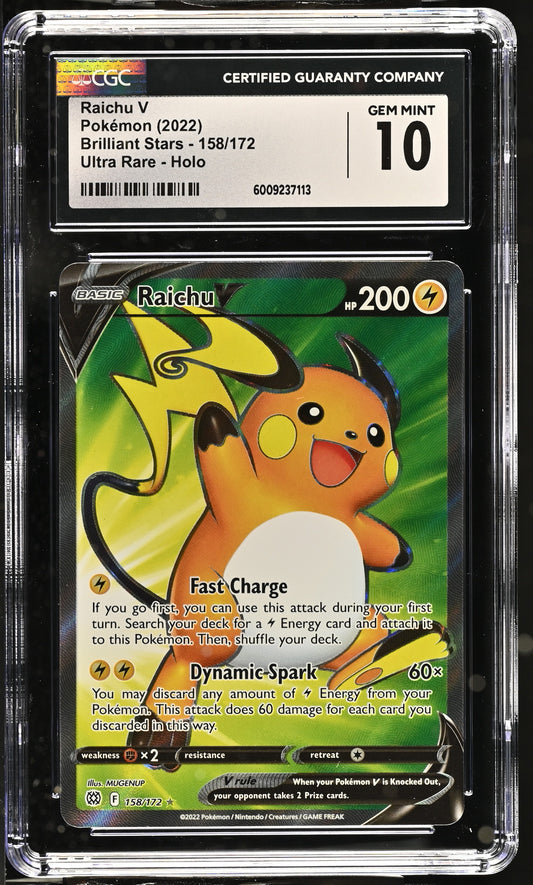 CGC 10 Raichu V #158/172 2022 Brilliant Stars