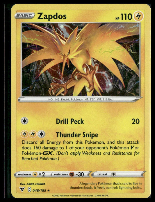 Zapdos #048/185 Holo Vivid Voltage NM