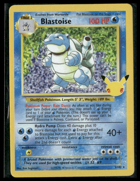 Blastoise #2/102 Celebrations: Classic Collection NM
