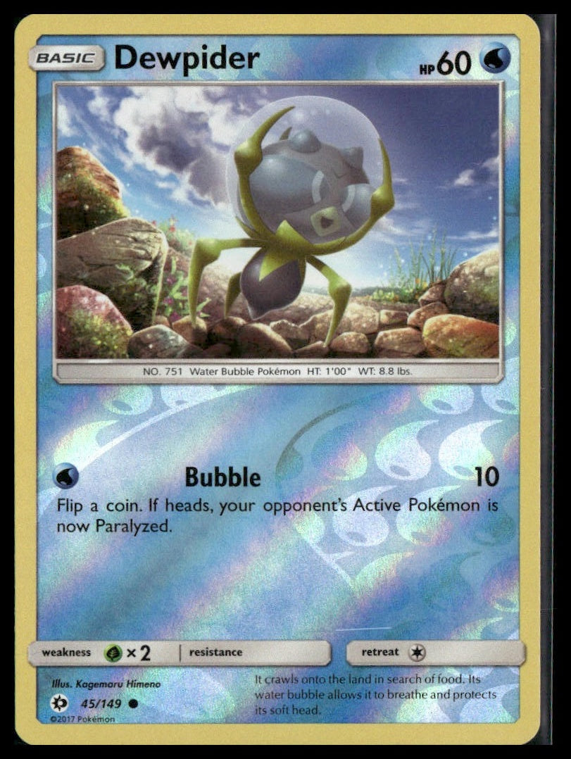 Dewpider #45/149 Reverse Holo SM Base Set NM