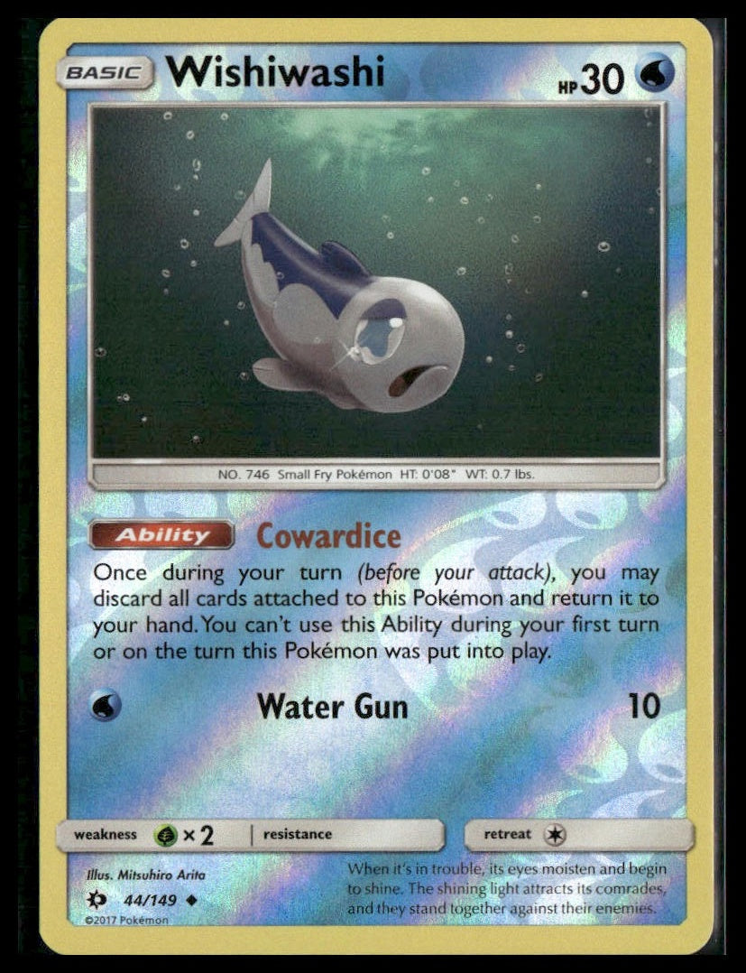 Wishiwashi #44/149 Reverse Holo SM Base Set NM
