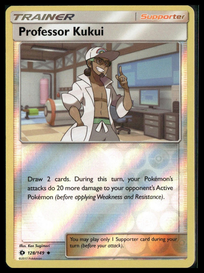 Professor Kukui #128/149 Reverse Holo SM Base Set NM