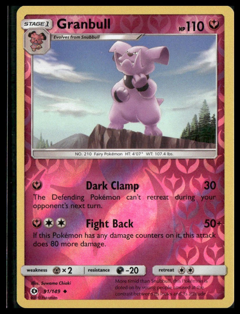 Granbull #91/149 Reverse Holo SM Base Set NM