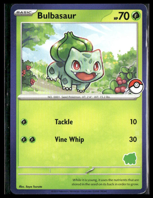 Bulbasaur (Blue Border) Poke Ball Stamp My First Battle NM