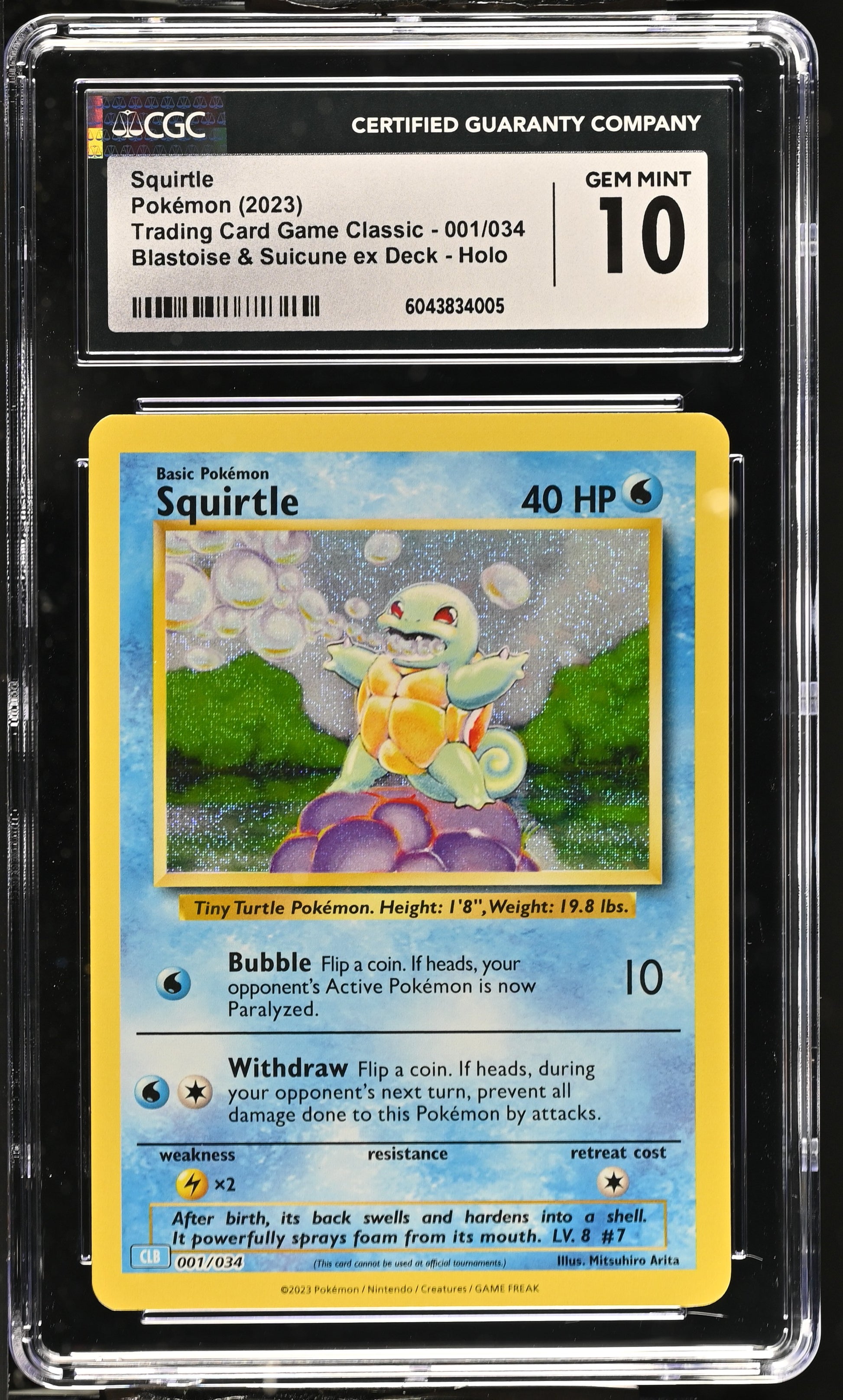 CGC 10 Squirtle #001/034 TCG Classic: Blastoise Deck