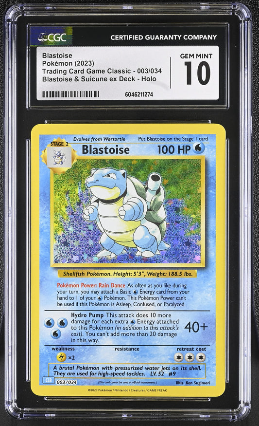 CGC 10 Blastoise #003/034 TCG Classic: Blastoise Deck