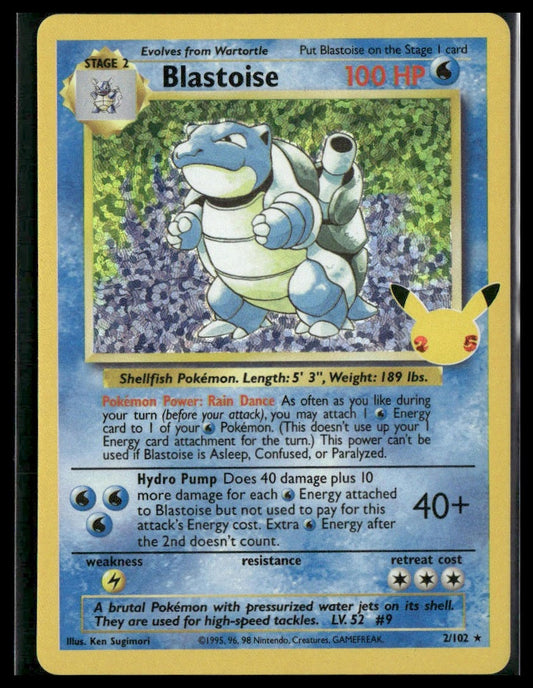 Blastoise #2/102 Celebrations: Classic Collection NM