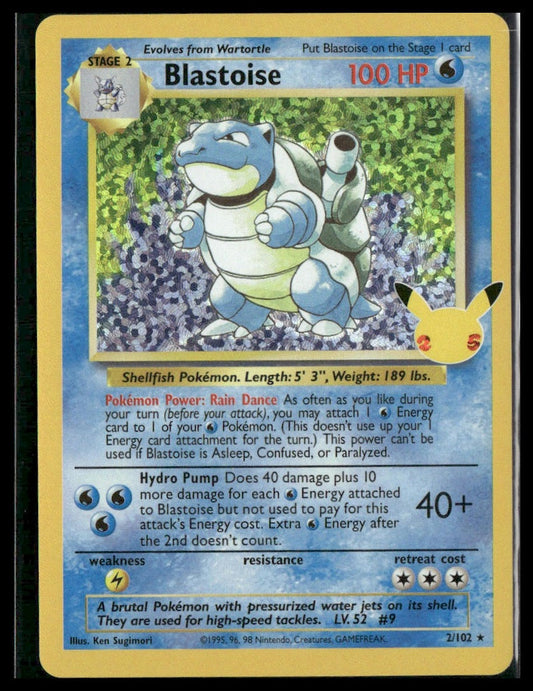 Blastoise #2/102 Celebrations: Classic Collection NM