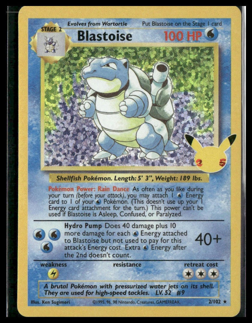 Blastoise #2/102 Celebrations: Classic Collection NM