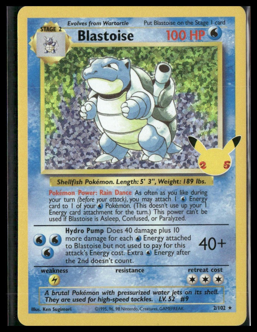 Blastoise #2/102 Celebrations: Classic Collection NM