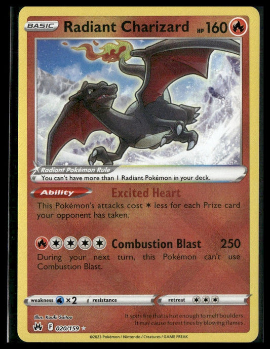 Radiant Charizard #020/159 Crown Zenith NM