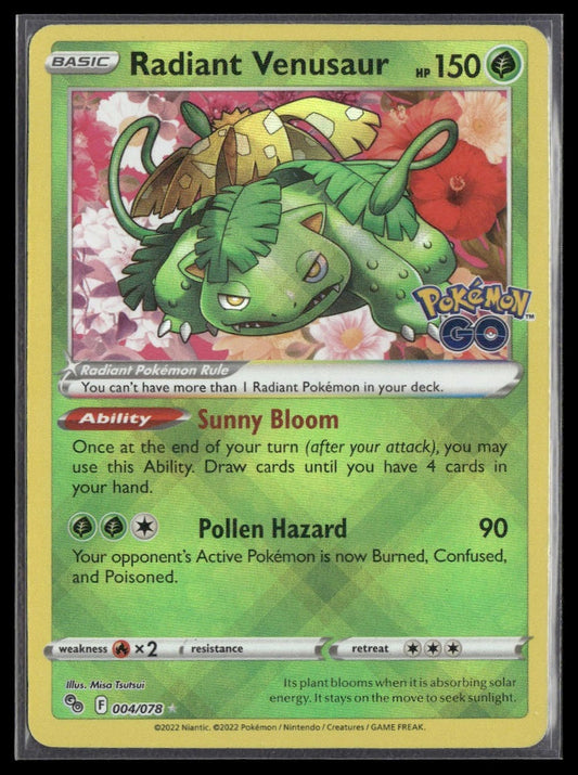 Radiant Venusaur #004/078 Pokemon GO NM