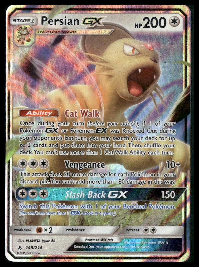 Persian GX #149/214 SM - Unbroken Bonds NM