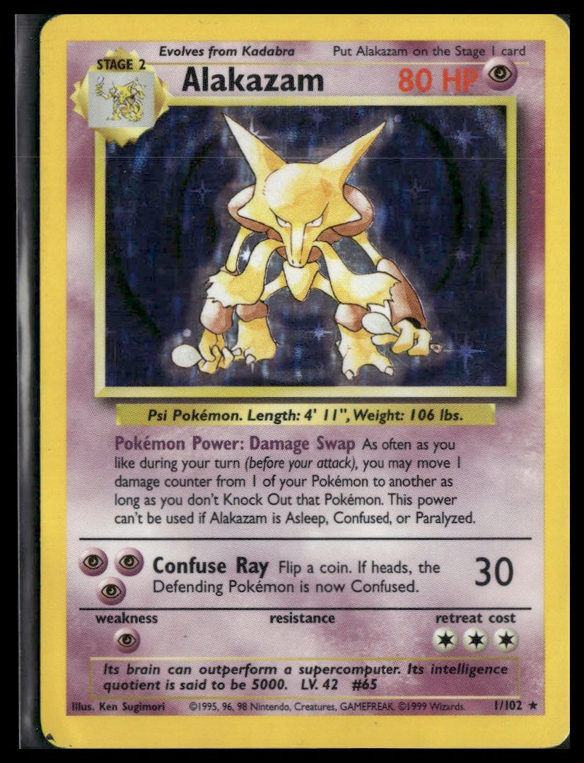 Alakazam #001/102 Base Set MP/HP