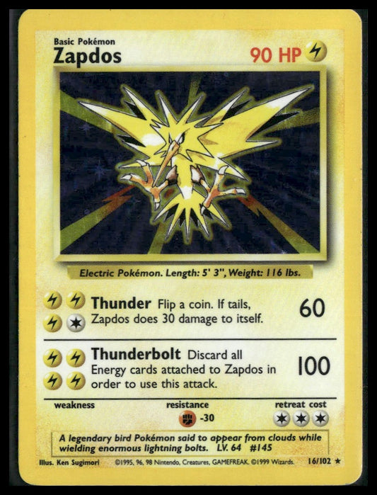 Zapdos #016/102 Base Set MP