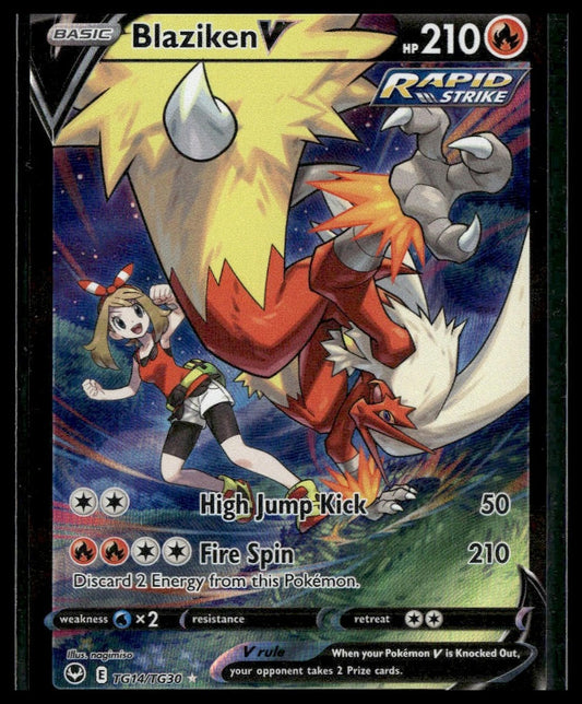 Blaziken V #TG14/TG30 Silver Tempest Trainer Gallery NM