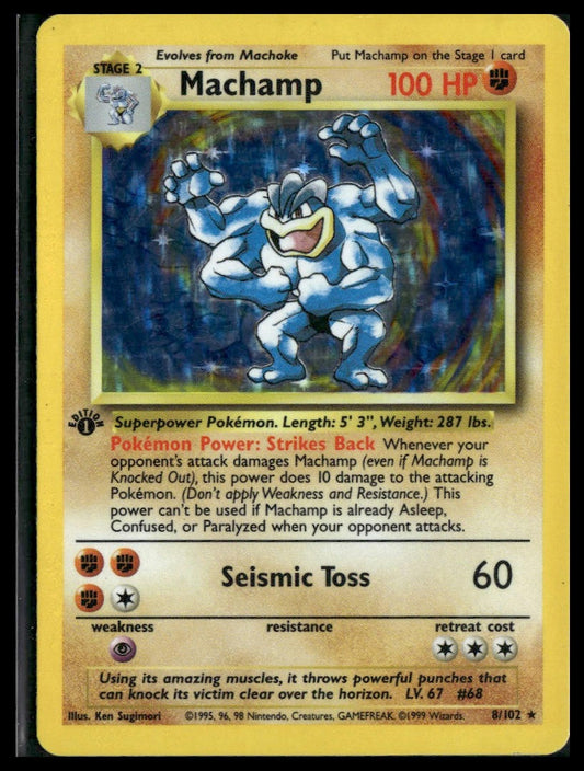 Machamp #008/102 1st Edition Base Set LP