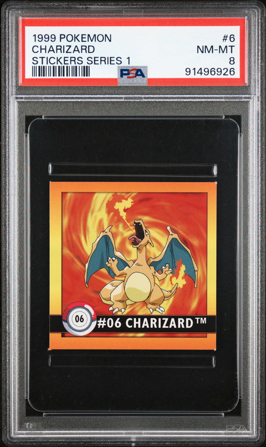 PSA 8 Charizard #6 1999 Artbox Stickers Series 1