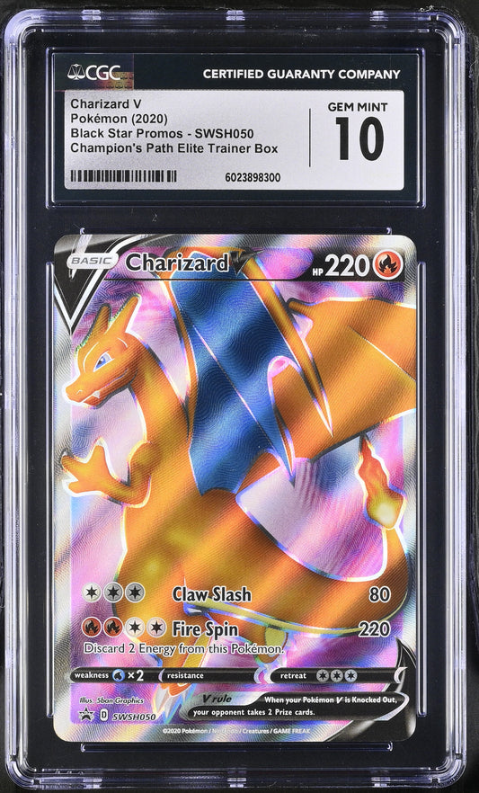 CGC 10 Charizard V #SWSH050 Champion's Path ETB Promo