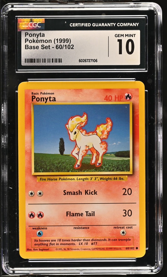 CGC 10 Ponyta #60/102 Base Set