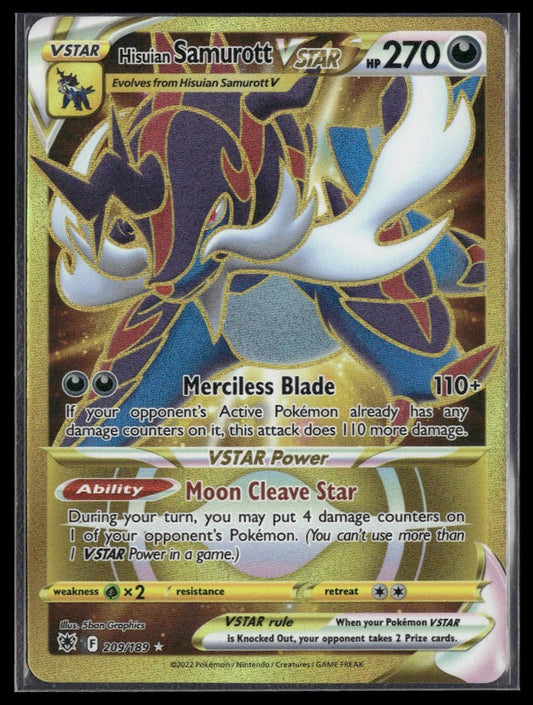 Hisuian Samurott VSTAR (Secret) #209/189 Astral Radiance NM