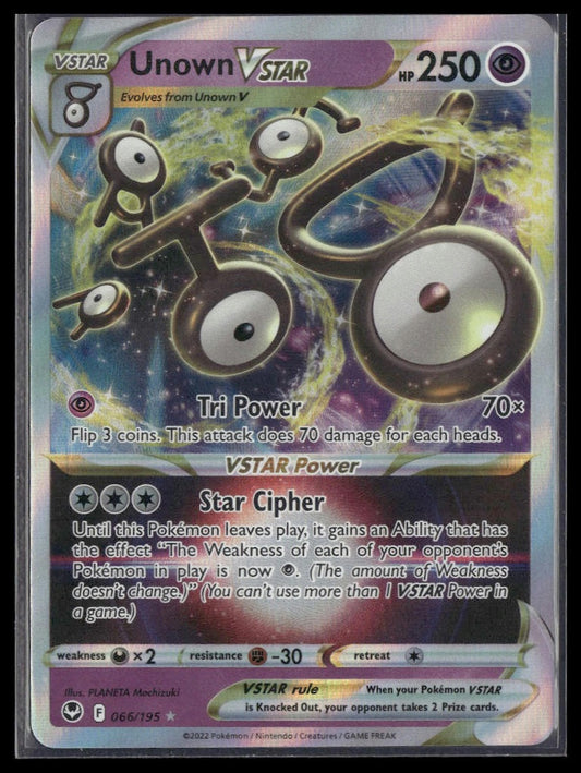 Unown VSTAR #066/195 Silver Tempest NM