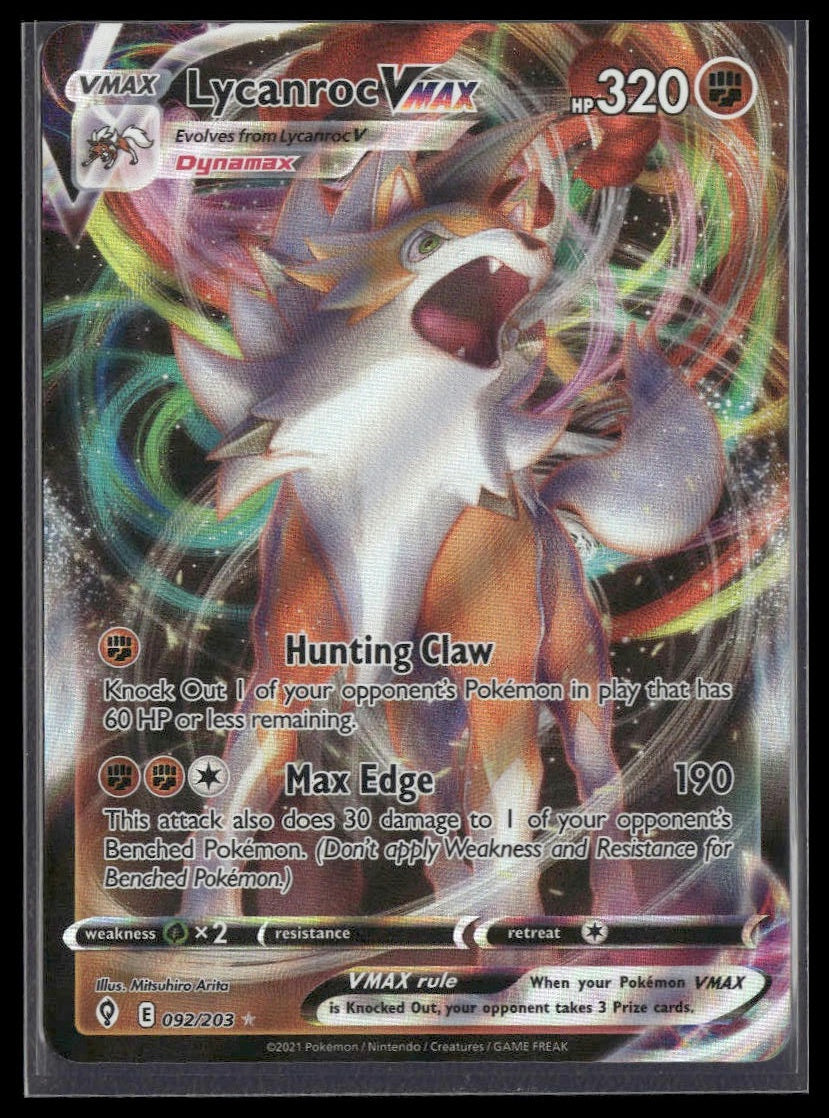Lycanroc VMAX #092/203 Evolving Skies NM