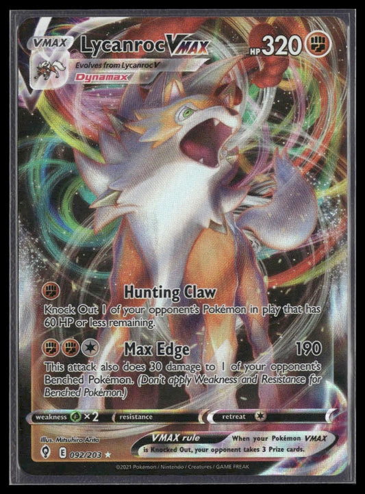 Lycanroc VMAX #092/203 Evolving Skies NM