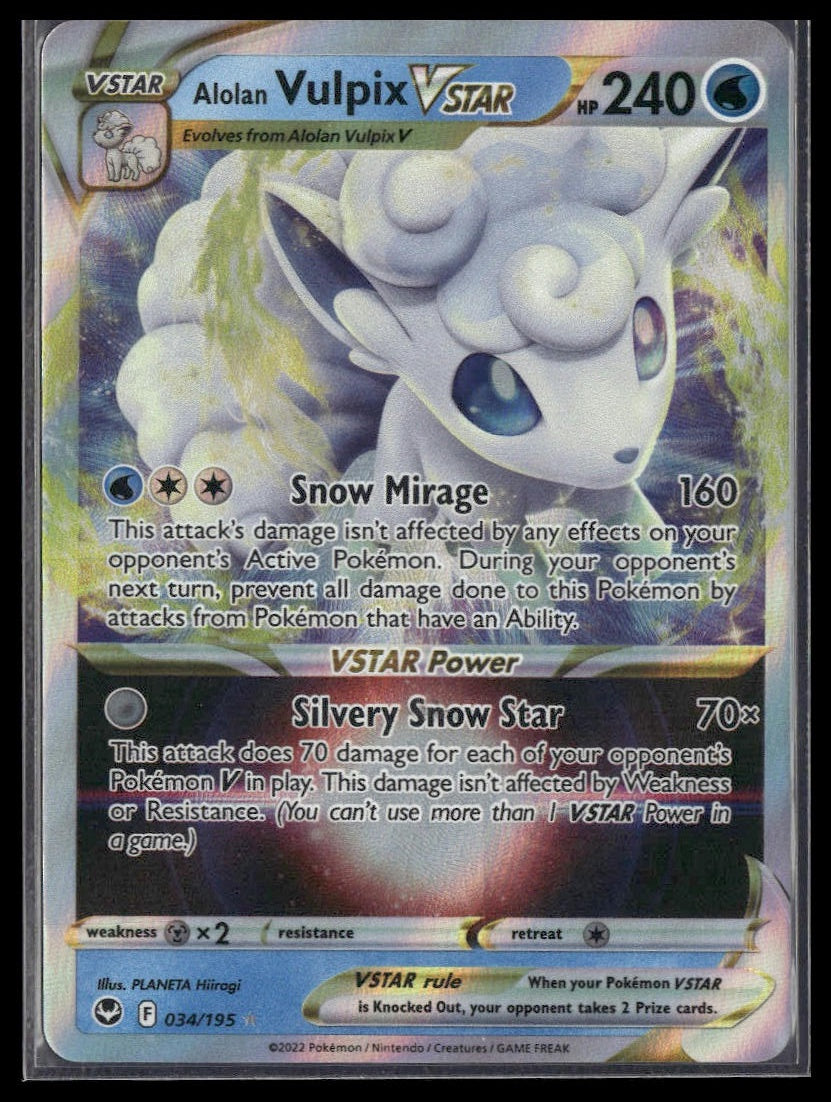 Alolan Vulpix VSTAR #034/195 Silver Tempest NM