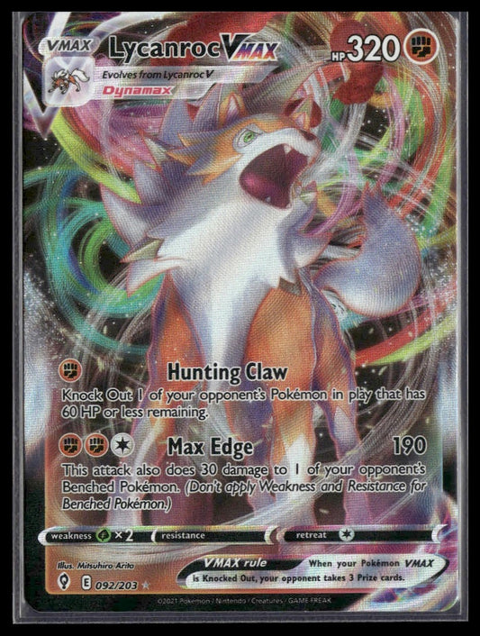 Lycanroc VMAX #092/203 Evolving Skies NM