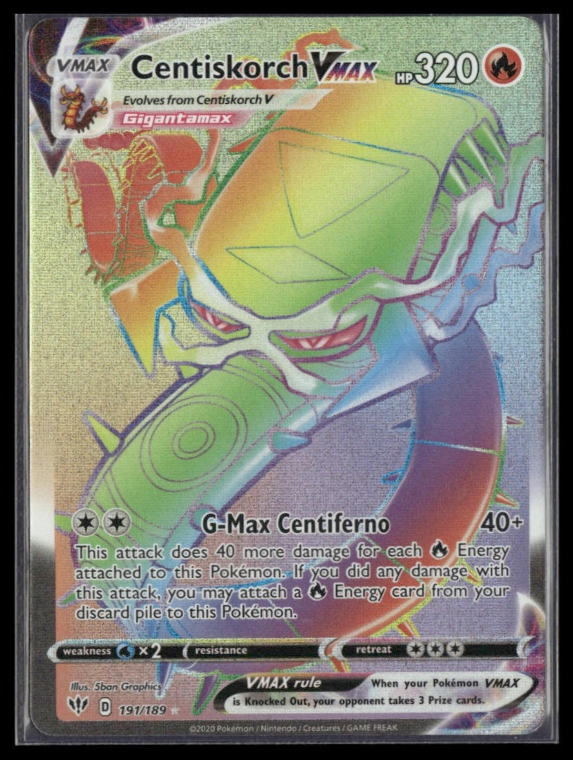 Centiskorch VMAX (Secret) #191/189 Darkness Ablaze NM