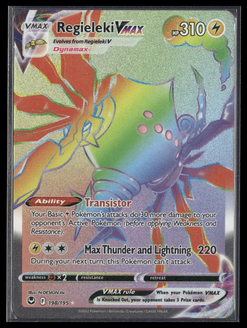 Regieleki VMAX (Secret) #198/195 BACK PRINT ERROR Silver Tempest NM