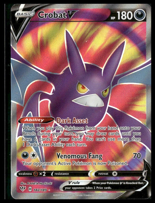 Crobat V (Full Art) #182/189 Darkness Ablaze NM