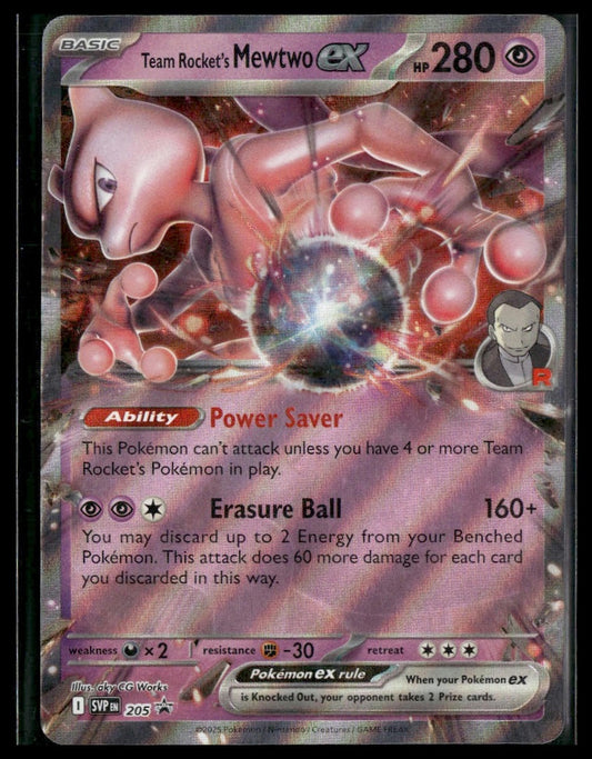 Team Rocket's Mewtwo ex #205 Destined Rivals Promo NM