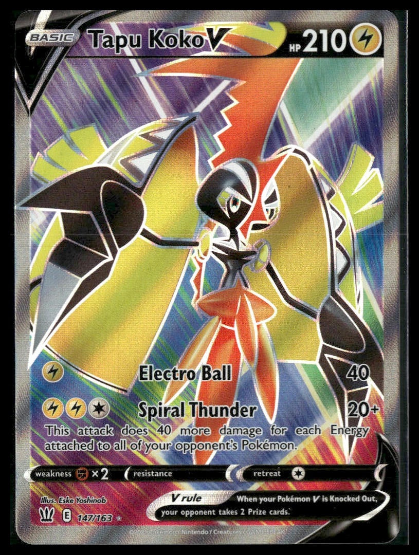 Tapu Koko V (Full Art) #147/163 Battle Styles NM