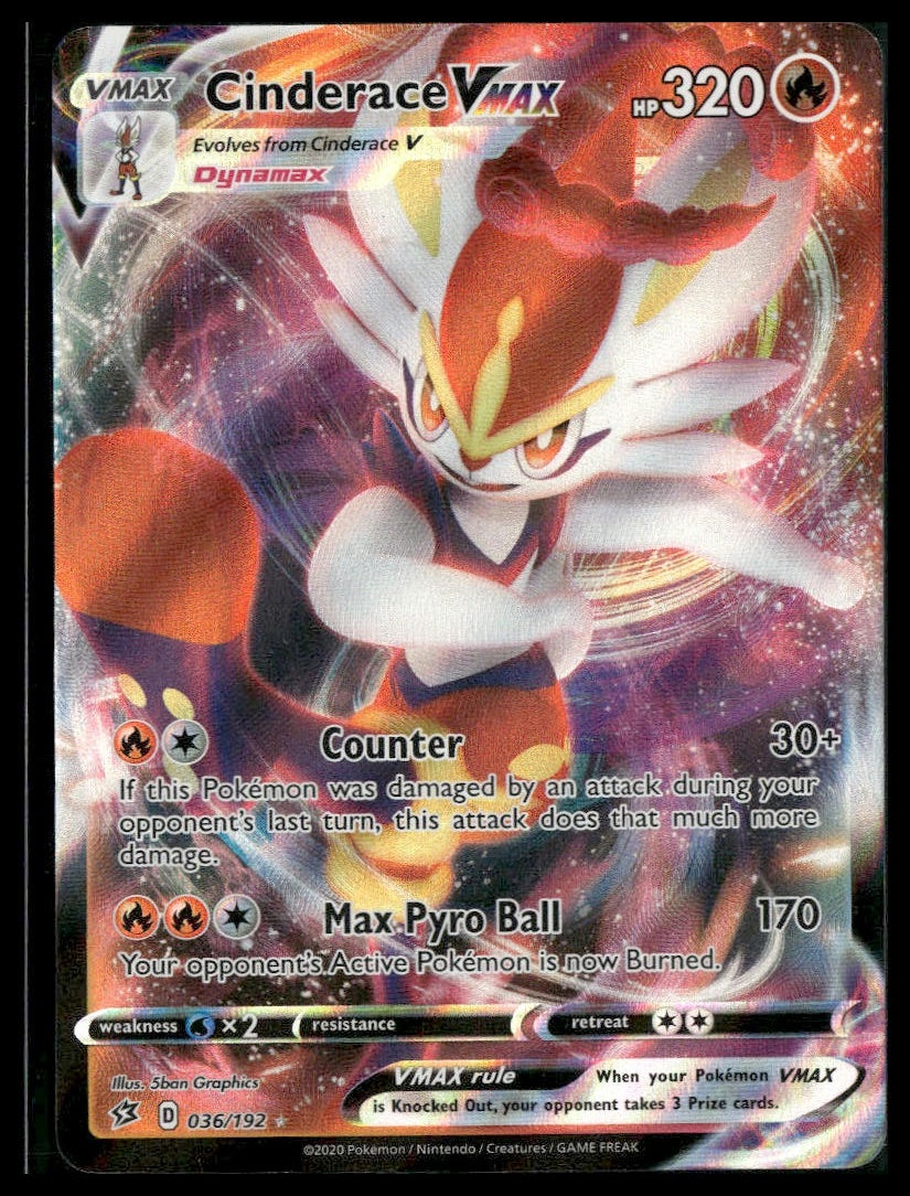 Cinderace VMAX #036/192 Rebel Clash NM