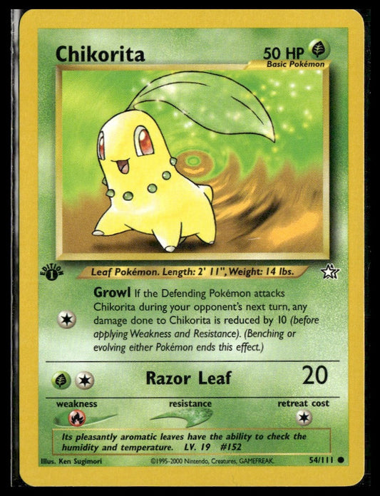 Chikorita #054/111 1st Edition Neo Genesis LP