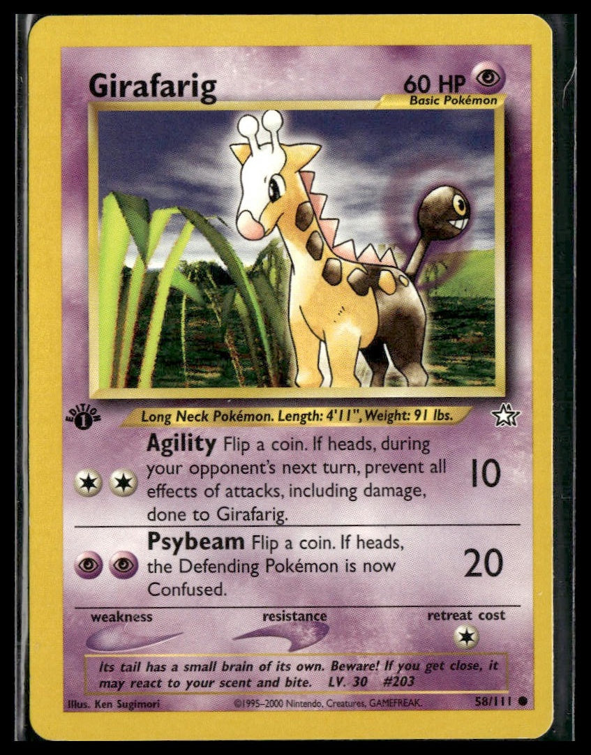 Girafarig #058/111 1st Edition Neo Genesis LP