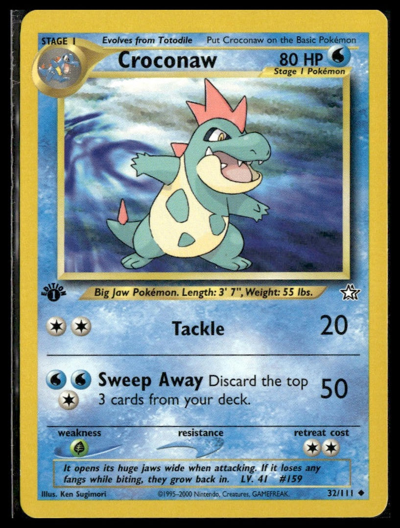 Croconaw #032/111 1st Edition Neo Genesis LP