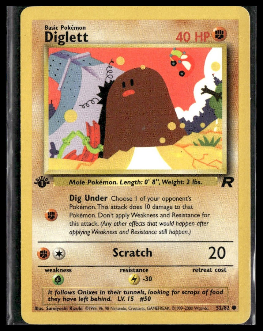 Diglett #52/82 1st Edition Team Rocket LP