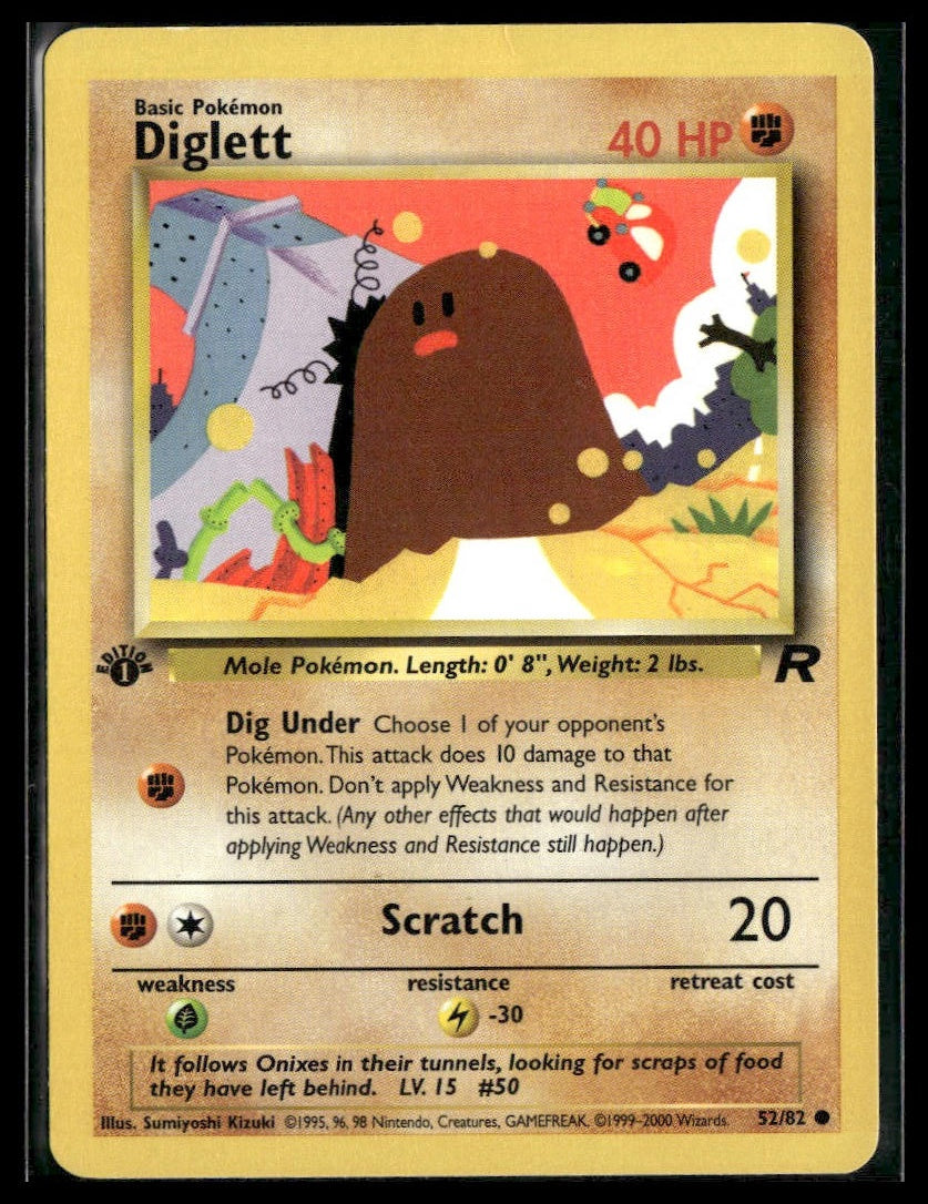 Diglett #52/82 1st Edition Team Rocket LP