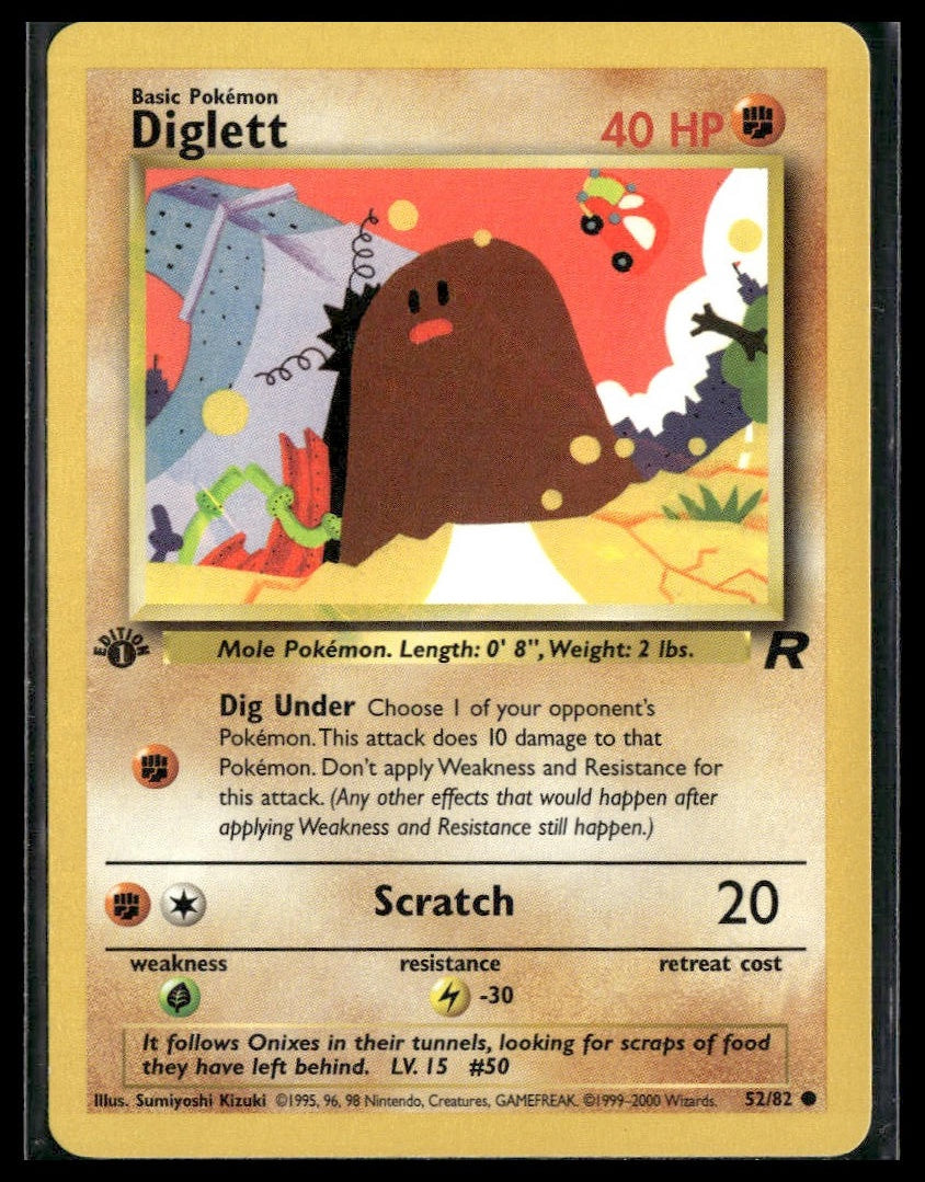 Diglett #52/82 1st Edition Team Rocket LP